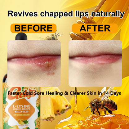 Geloyar L-Lysine Liquid Drops – 1200mg Lysine for Cold Sore, Lip Health & Immune Support | Vegan, 2 fl oz