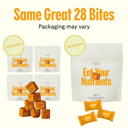 GEM Daily Multivitamin Bite for Women & Men – 28 Servings, Real-Food Nutrition