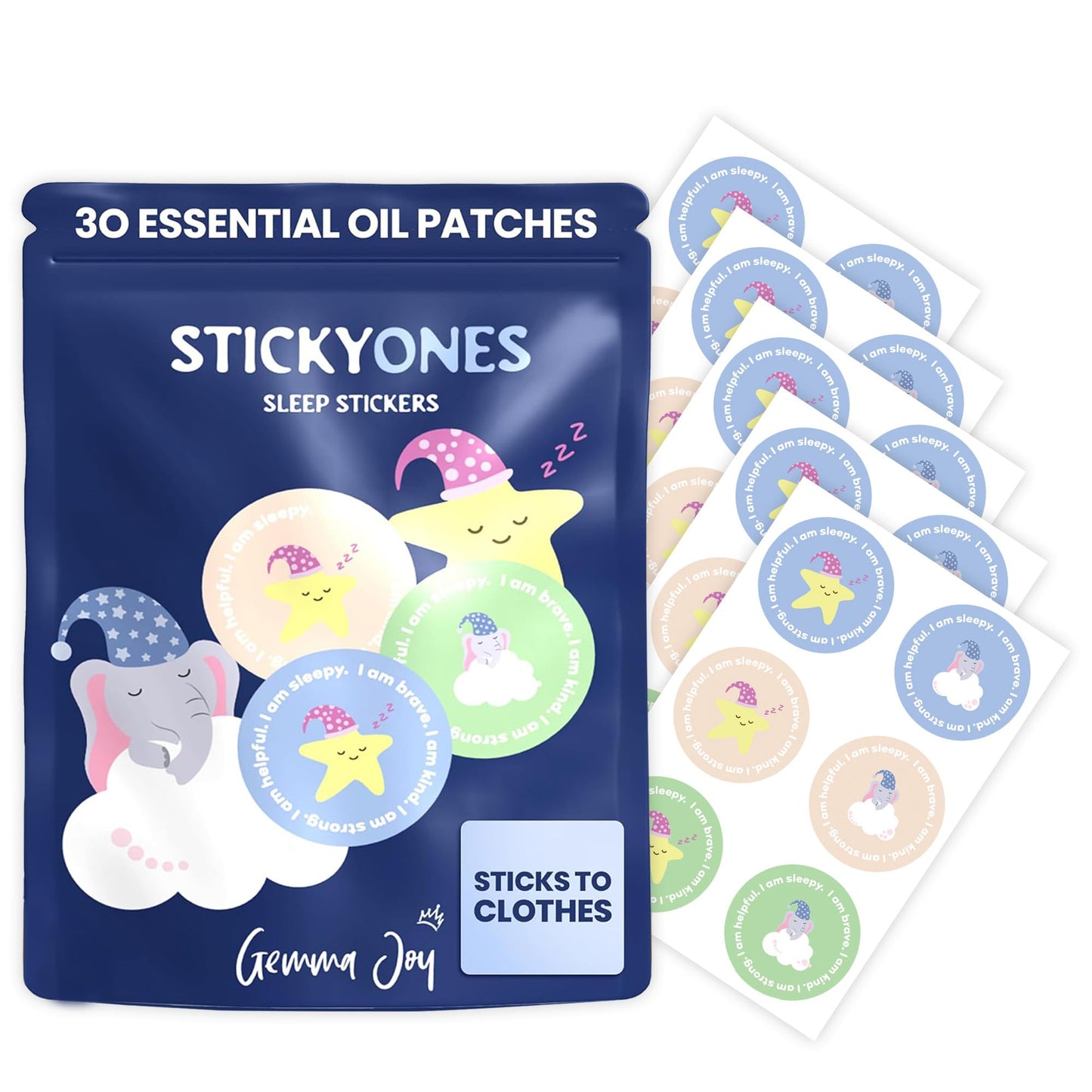 Gemma Joy StickyOnes Sleep Patches for Kids – Melatonin-Free (30 Pack)