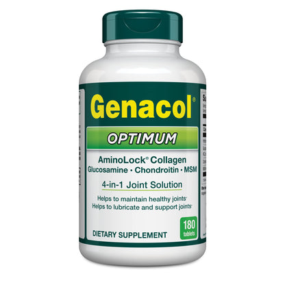 Genacol Optimum: Joint Support Tablets with Glucosamine, Chondroitin, MSM & Ultra-Hydrolyzed Collagen - 180 Count