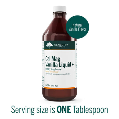 Genestra Cal Mag Vanilla Liquid + – Calcium Magnesium Supplement | 15.2 fl oz