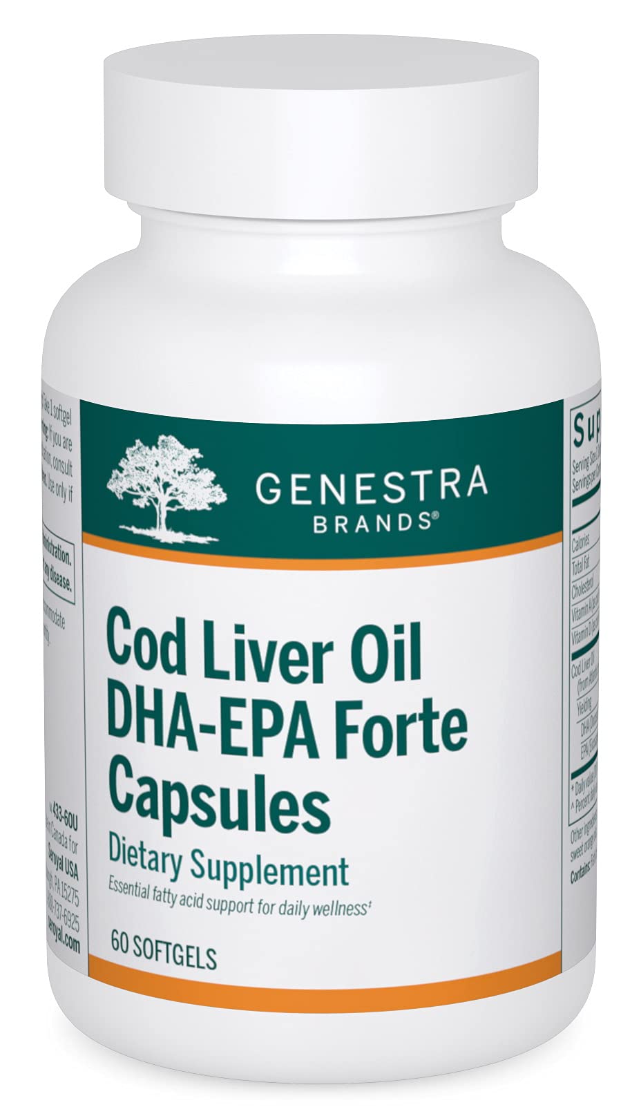 Genestra Brands Cod Liver Oil DHA-EPA Forte Capsules | DHA & EPA + Vitamins A & D | 60 Softgels