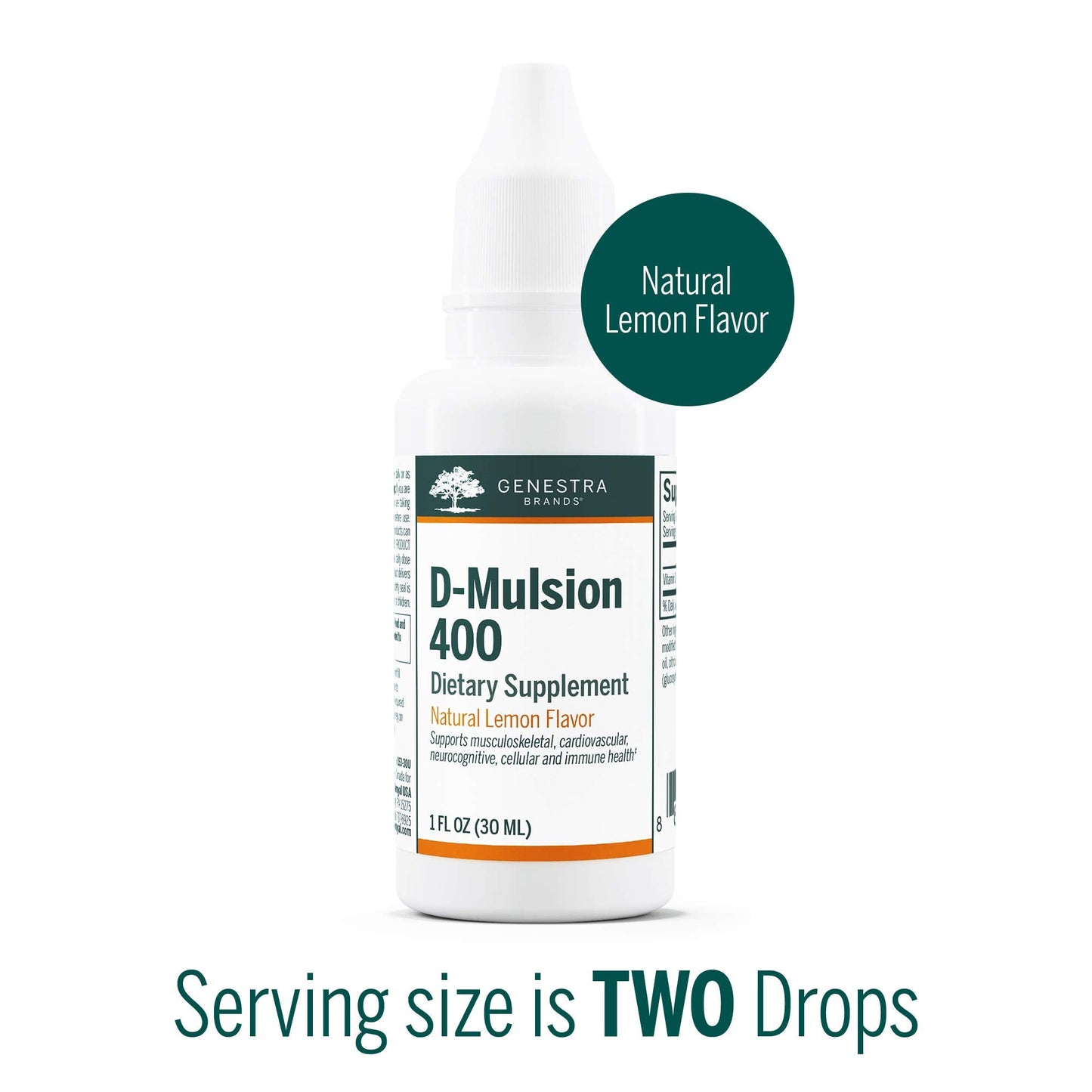 Genestra D-Mulsion 400 Liquid Vitamin D Drops – 1110 Servings – Natural Lemon Flavor