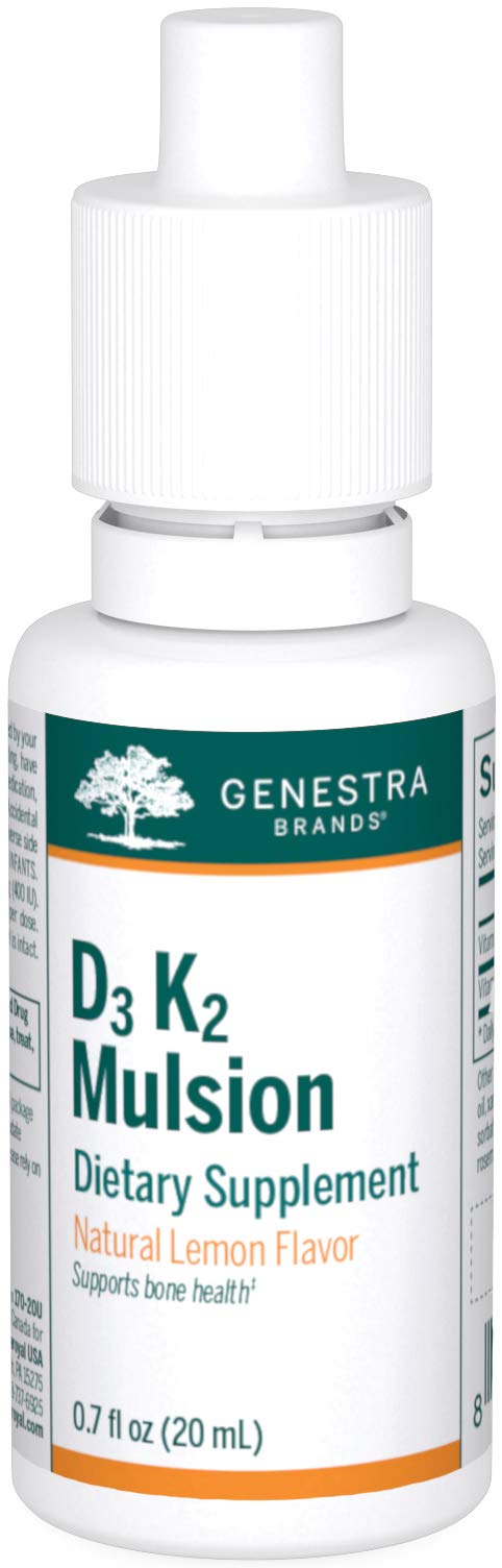 Genestra D3 K2 Mulsion - Liquid Vitamin D3 + K2 for Bone Health | 122 Servings