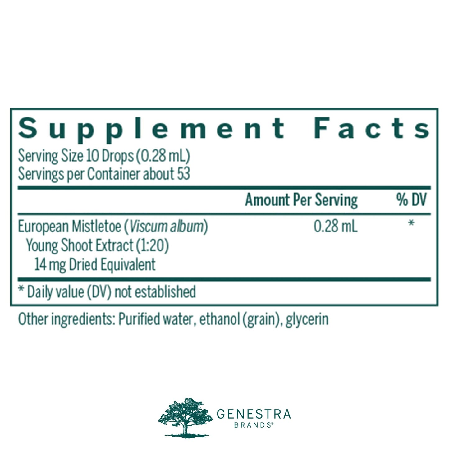 Genestra Brands European Mistletoe Young Shoot – Herbal Supplement 0.5 fl oz
