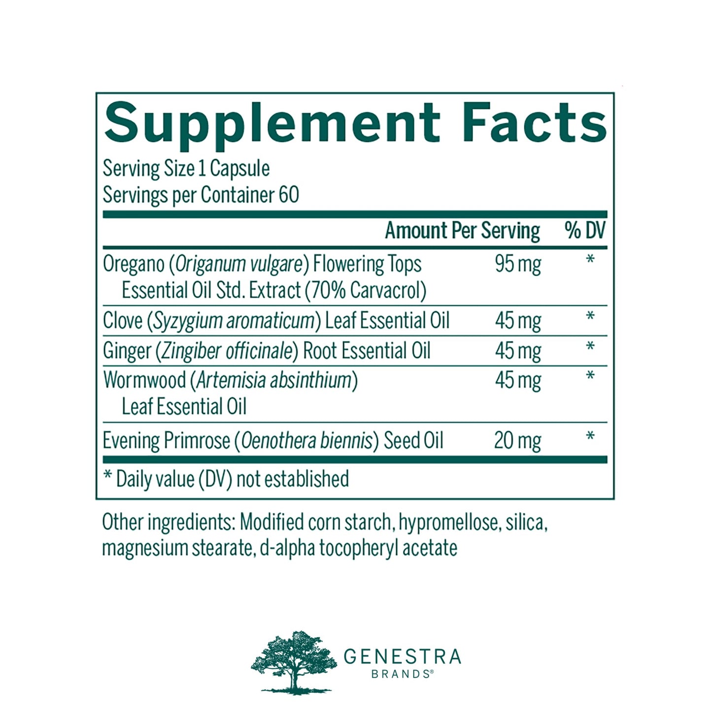 Genestra Brands IntestiBal – Digestive Support with Ginger & Wormwood Essential Oils | 60 Capsules