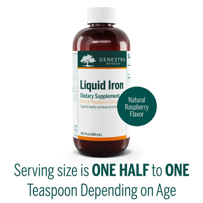 Genestra Brands Liquid Iron – Colloidal Mineral Supplement (Raspberry) 16.2 fl oz