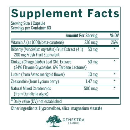 Genestra Brands Macular Support | Supports Optimal Macular Pigment Optical Density | 60 Capsules