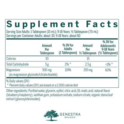 Genestra Brands Magnesium Complex Liquid | Three Organic Magnesium Sources | 15.2 fl oz