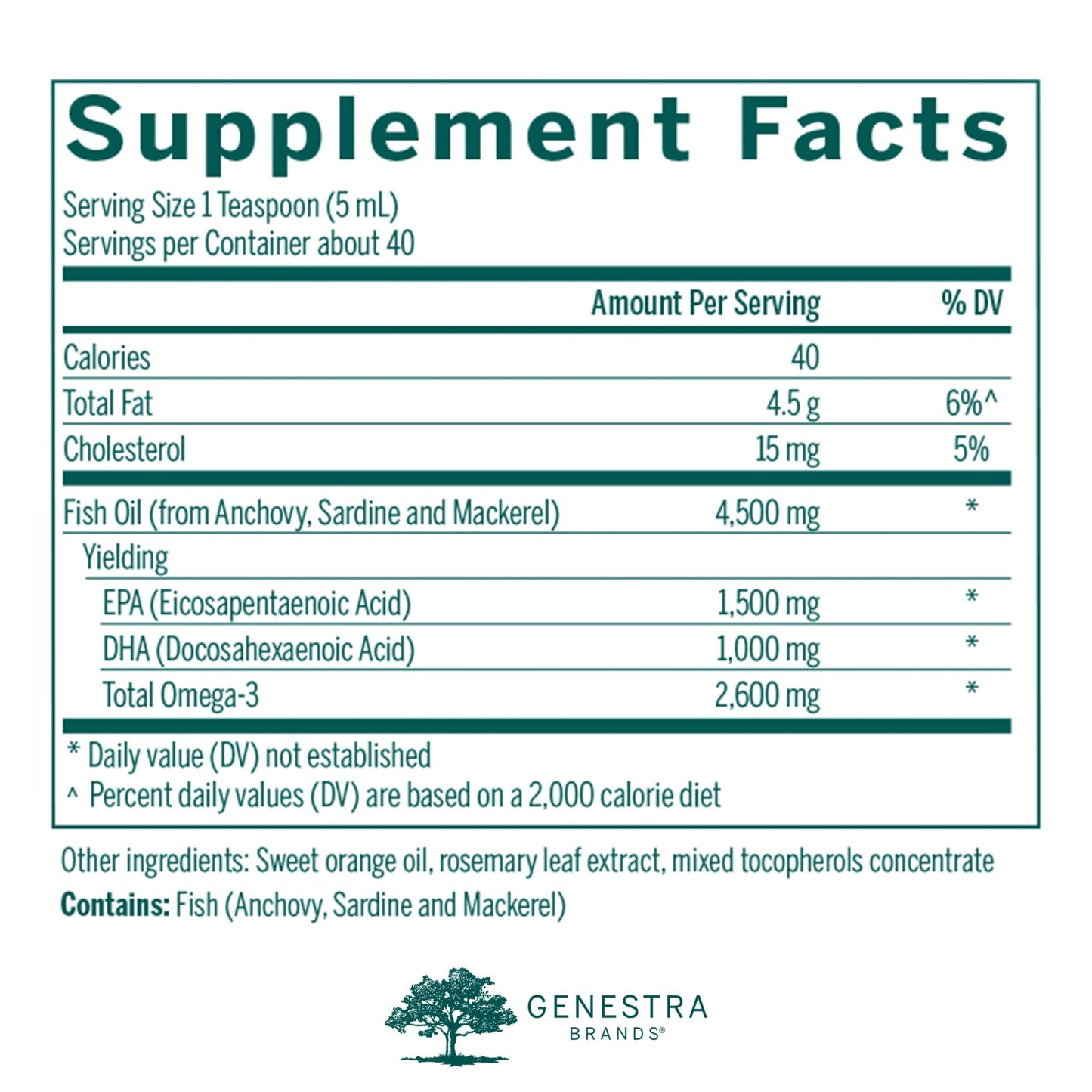 Genestra Brands Super EFA Forte Liquid | Fish Oil for Cognitive, Cardiovascular & Joint Health | Natural Orange Flavor | 6.8 fl. oz.