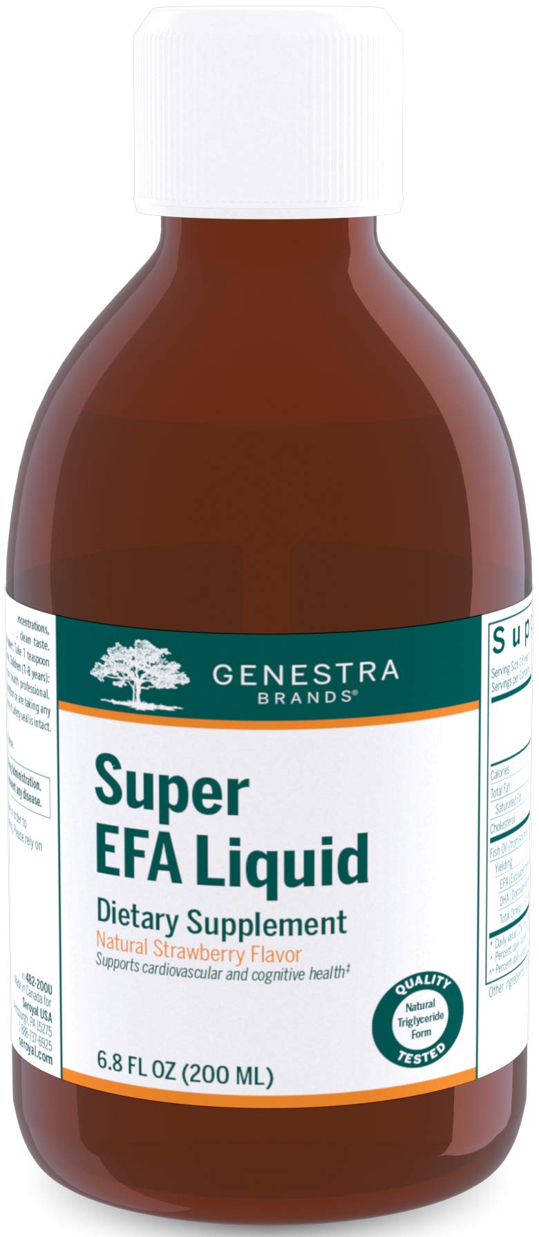 Genestra Super EFA Liquid – EFA Supplement for Heart, Brain, Eyes & Nerves | 6.8 fl oz | Natural Strawberry Flavor
