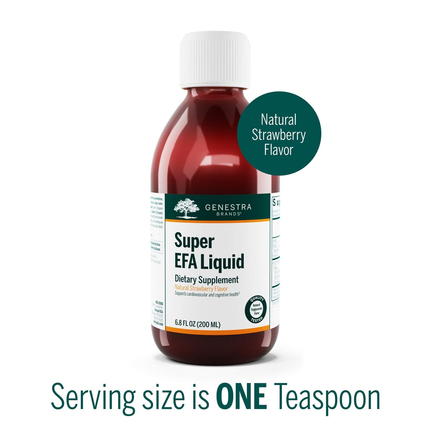 Genestra Super EFA Liquid – EFA Supplement for Heart, Brain, Eyes & Nerves | 6.8 fl oz | Natural Strawberry Flavor