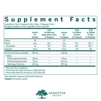 Genestra Super EFA Liquid | Cardiovascular Health & Brain, Eyes & Nerves Support for Children | 16.9 fl oz