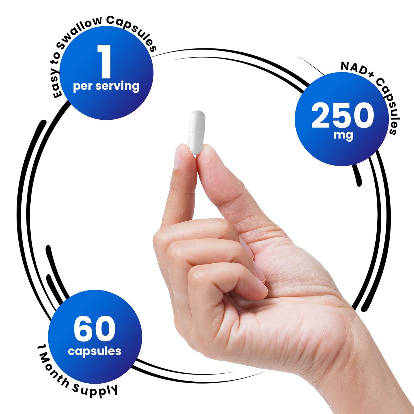 Genex NAD+ 250mg – 60 Capsules | Actual NAD+ (Nicotinamide Adenine Dinucleotide)
