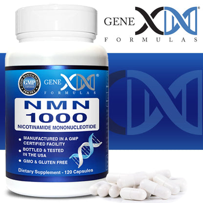 Genex Formulas NMN 1000mg – 99% Pure, Shelf-Stable NAD Support, 120 Capsules, GMP Certified