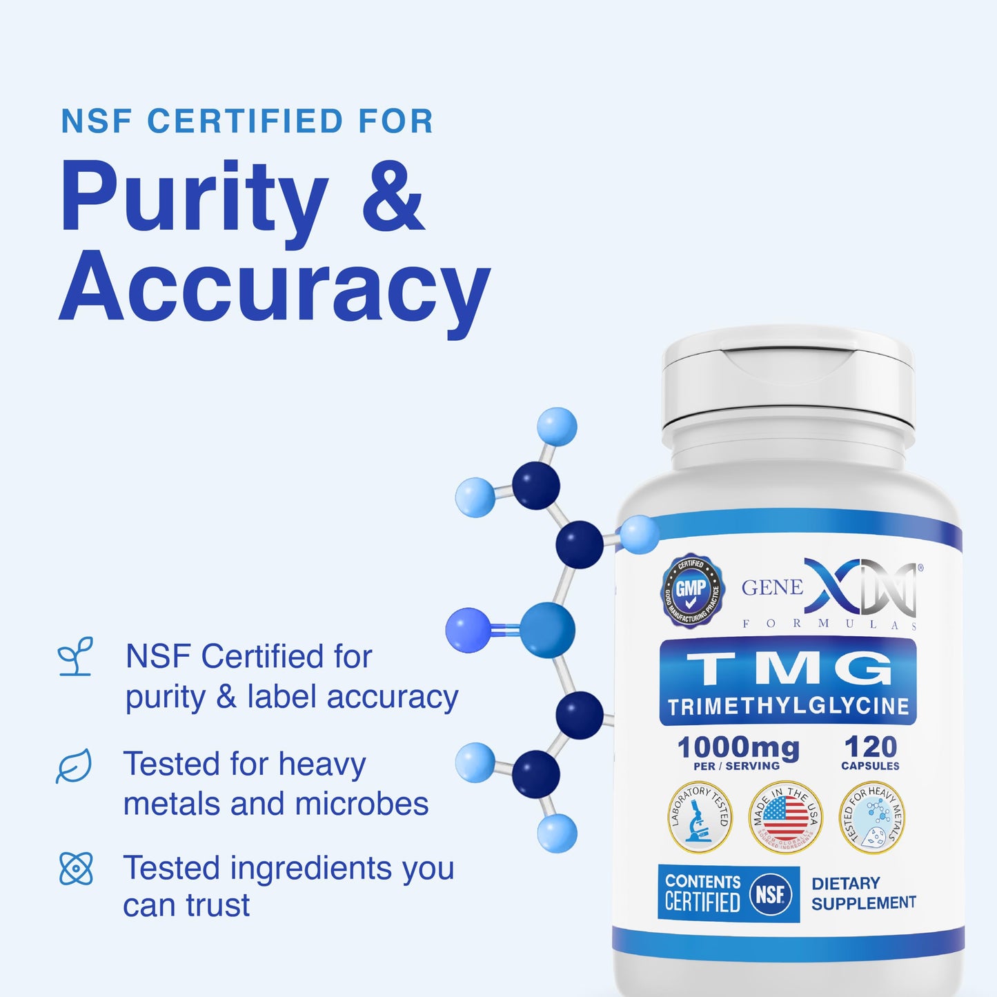 Genex Formulas TMG 1000mg - 360 Capsules | NSF Certified, Gluten Free & Non-GMO