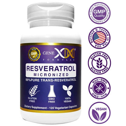 Genex Formulas Trans Resveratrol 1000mg – 120ct (4x250mg) Micronized with Bioperine | GMP & NSF Certified