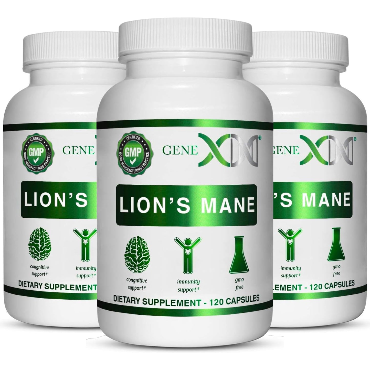 Genex Formulas Lions Mane Supplement 3 Pack - 1000mg per Serving | Nootropics for Focus, Mental Clarity, Natural Energy | 360 Capsules