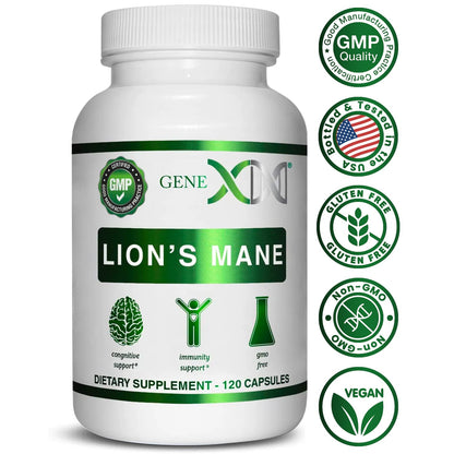 Genex Formulas Lions Mane Supplement 3 Pack - 1000mg per Serving | Nootropics for Focus, Mental Clarity, Natural Energy | 360 Capsules