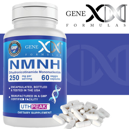 Genex Formulas 250mg NMNH (60 Capsules - 30 Servings) | Uthpeak™ NMNH (Dihydronicotinamide Mononucleotide) NAD+ Precursor for Healthy Aging - Non-GMO, Gluten-Free, Vegetarian