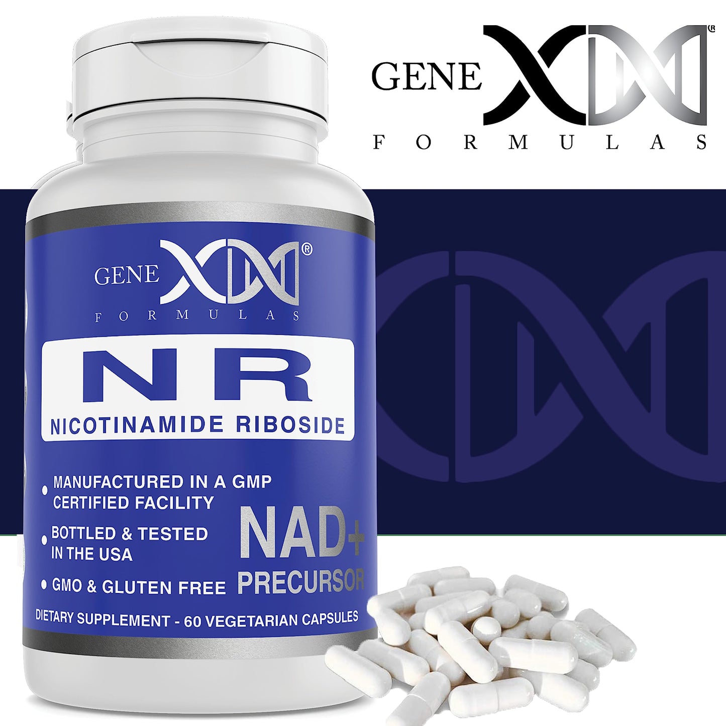 Genex Formulas NR Nicotinamide Riboside 300mg (3 Pack) NAD+ Precursor for Healthy Aging - GMP-Certified, Non-GMO, Gluten-Free, Vegetarian
