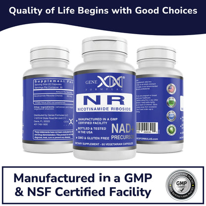Genex Formulas NR Nicotinamide Riboside 300mg (3 Pack) NAD+ Precursor for Healthy Aging - GMP-Certified, Non-GMO, Gluten-Free, Vegetarian