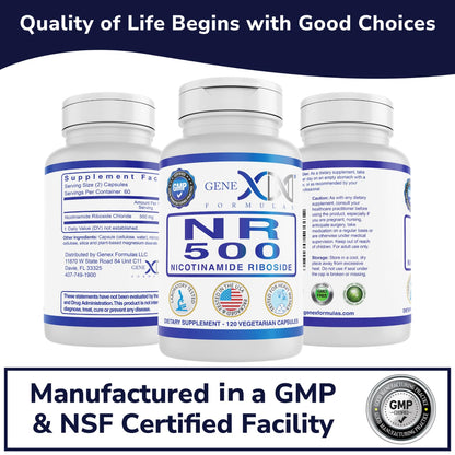 Genex NR Nicotinamide Riboside 500mg – NAD+ Precursor, 120 Caps, GMP-Certified