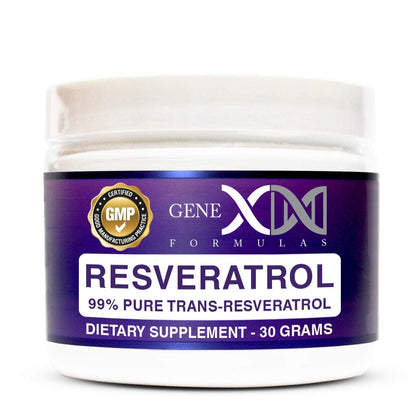 GENEX Trans-Resveratrol 1000mg Powder | 30-Serving Micronized, 99% Pure, GMP & NSF Certified