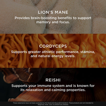 Genius Mushroom Supplement – Full-Spectrum Lion's Mane, Cordyceps & Reishi | 180 Capsules