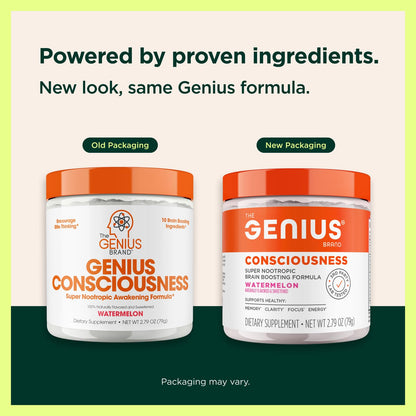 Genius Consciousness Nootropic Powder – Focus, Memory & Clarity | The Genius Brand – Watermelon