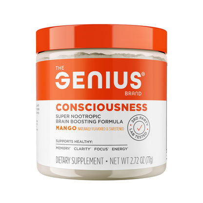 Genius Consciousness Mango Nootropic Powder – Focus & Memory | The Genius Brand