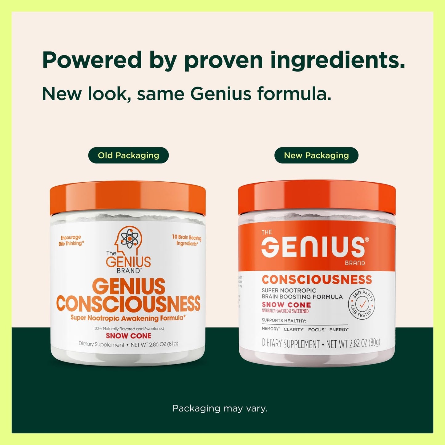 The Genius Brand Genius Consciousness – All-in-One Brain Health Supplement for Clarity, Focus & Creativity | Snow Cone | 15 Servings