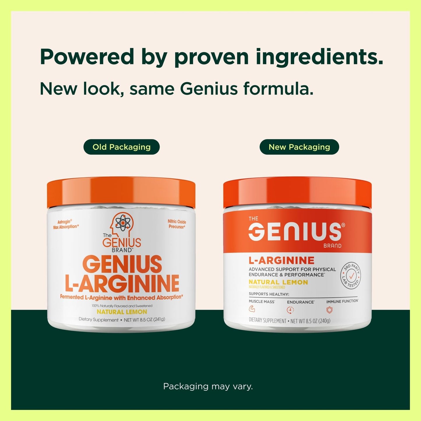 Genius L-Arginine Nitric Oxide Powder – Fermented L-Arginine, Lemon | 30 Servings
