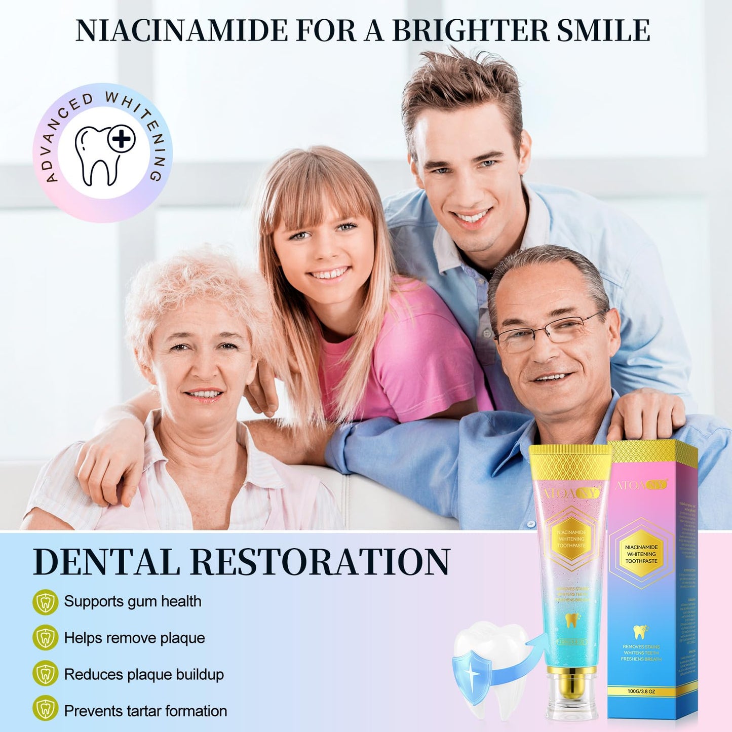 Niacinamide Whitening Toothpaste 3.5oz – Stain Removal & Enamel Protection