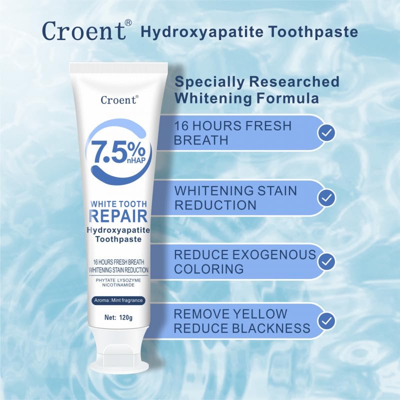 3 Pcs Hydroxyapatite Toothpaste 7.5% – Enamel Protection & Whitening