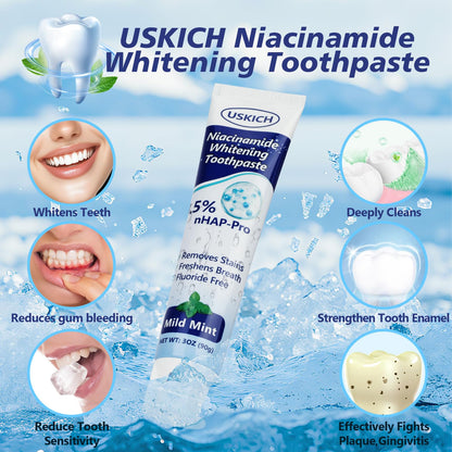 7.5% Nano-Hydroxyapatite Toothpaste 3 Pack – Fresh Breath Whitening, Remineralizes Enamel, Sensitive Relief, Antiplaque, Natural Peppermint, Fluoride-Free
