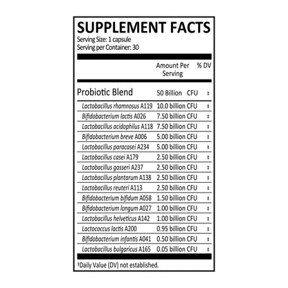 Genuine Health Probiotics 50B CFU – 15 Strains, Vegan, Soy & Gluten Free, 30 Count