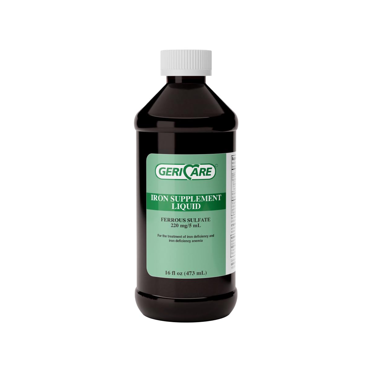 GeriCare 220 High Potency Liquid Iron | 220 mg/5 mL for Adults | Pack of 1