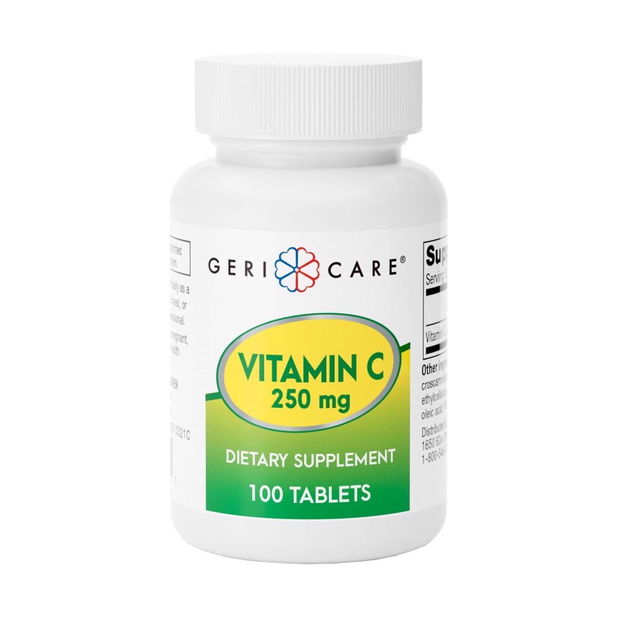 GeriCare Vitamin C 250mg | Immune Support, Antioxidant Protection, Collagen & Iron Absorption | 100 Count