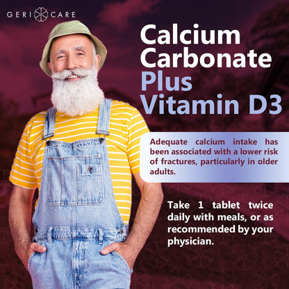 GeriCare Calcium 600mg + Vitamin D 400IU Tablets | Bone Health Support