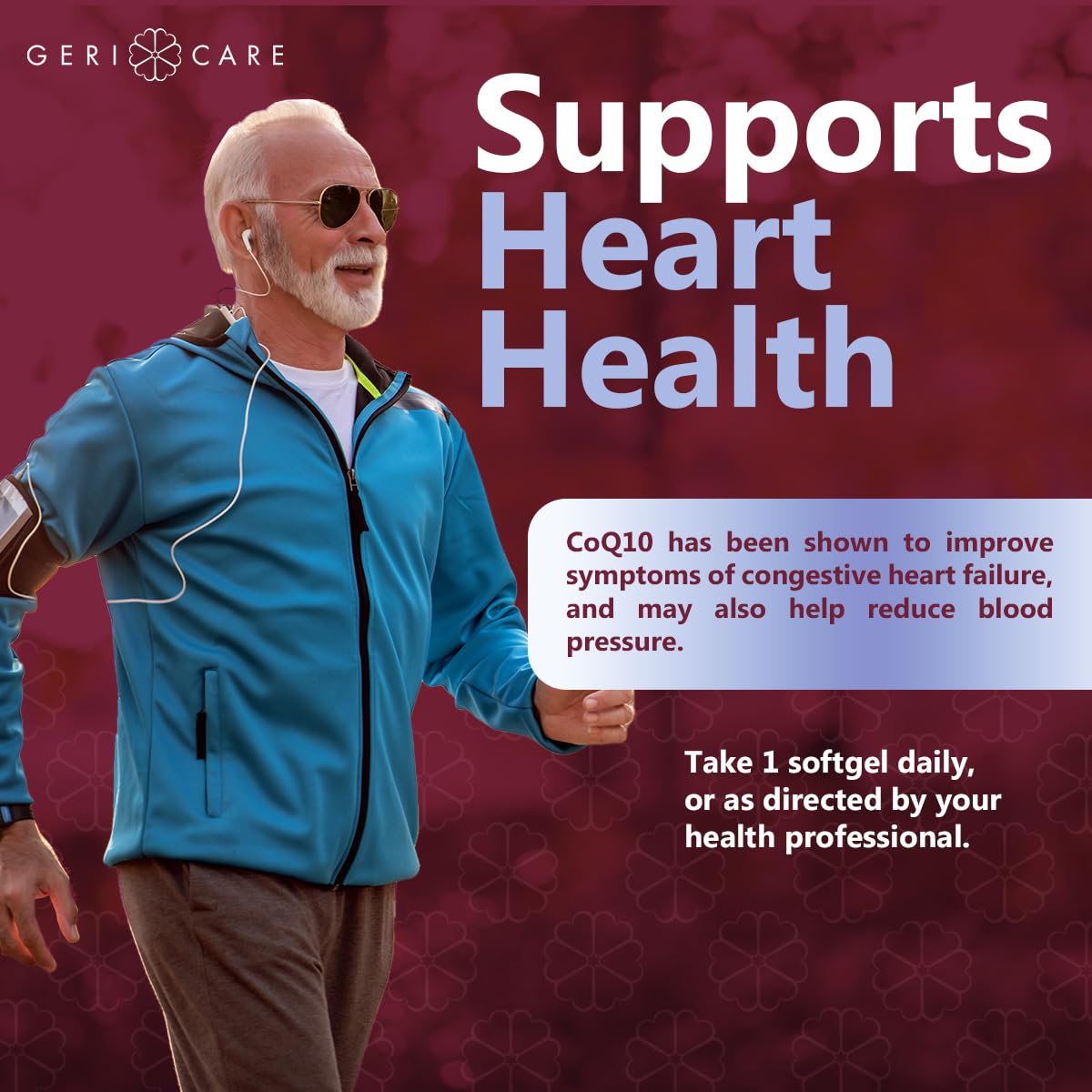GeriCare CoQ10 100mg Softgels – High Absorption CoQ10, 30-Count, Travel Friendly