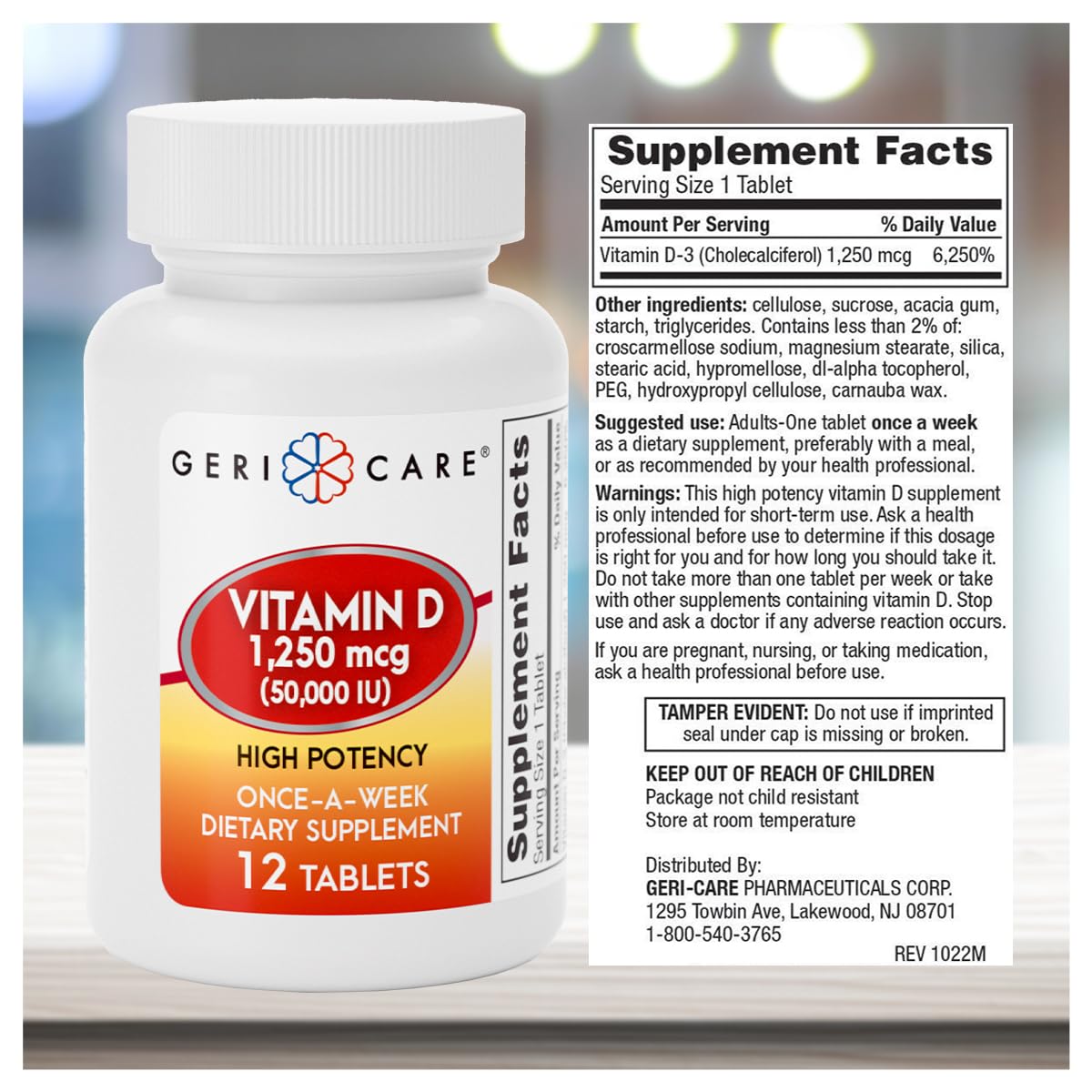 GeriCare Vitamin D 50,000 IU High Potency – Weekly 12 Count (Pack of 2) – Bone, Muscle & Immunity Support
