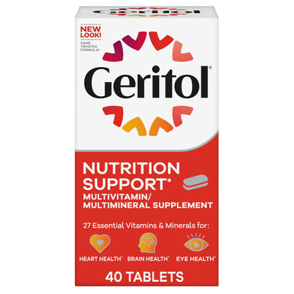 Geritol Multivitamin - 26 Essentials, Gluten-Free, Non-GMO, 40 Tablets