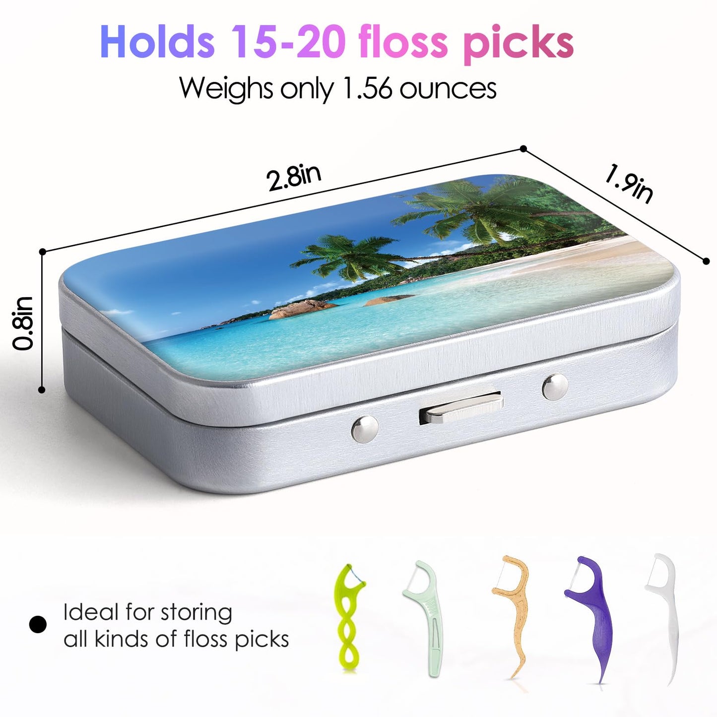 Gerkia Dental Floss Portable Case – Travel Floss Picks Dispenser (3-Piece)