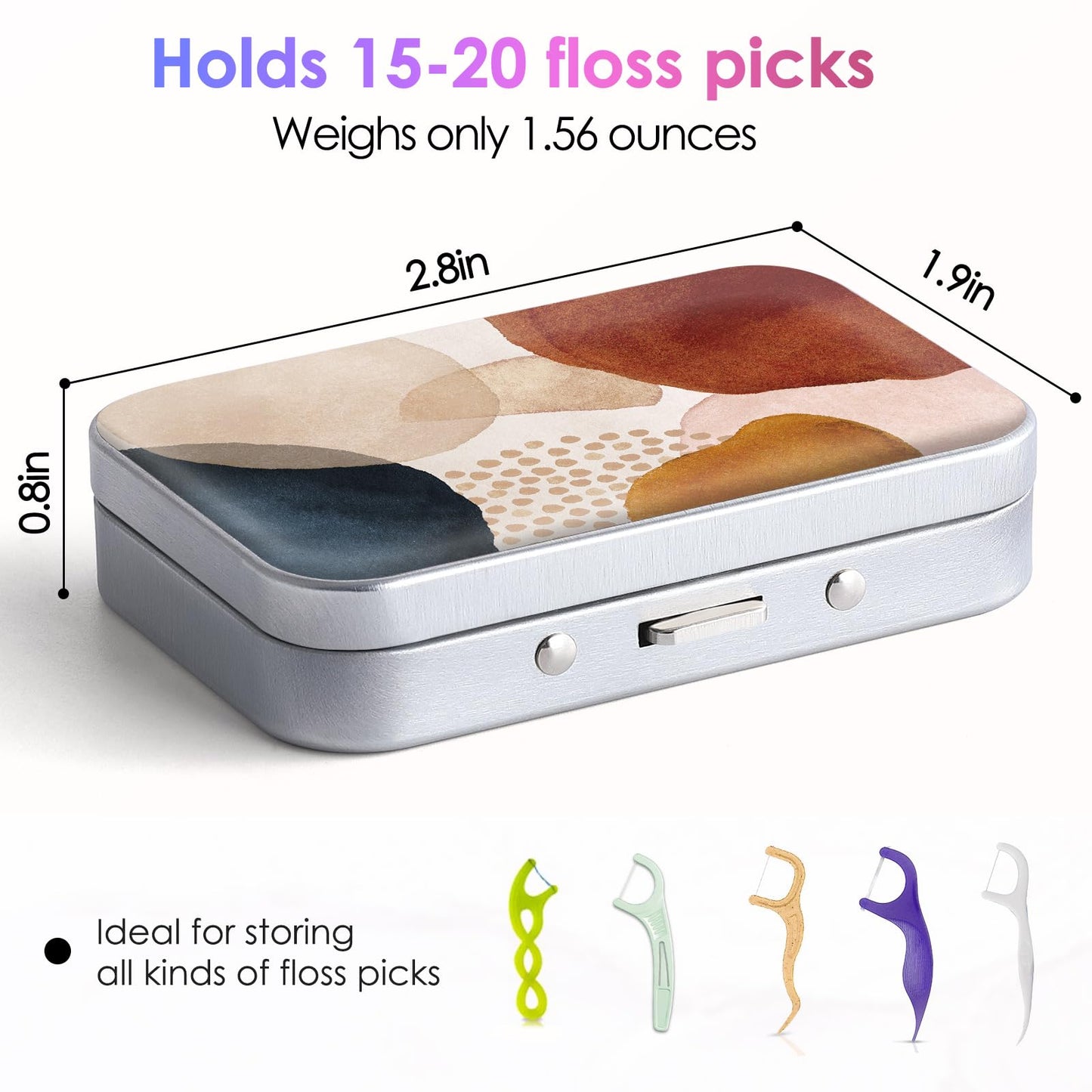Gerkia Dental Floss Portable Case – Travel Floss Organizer with Bohemian Patches