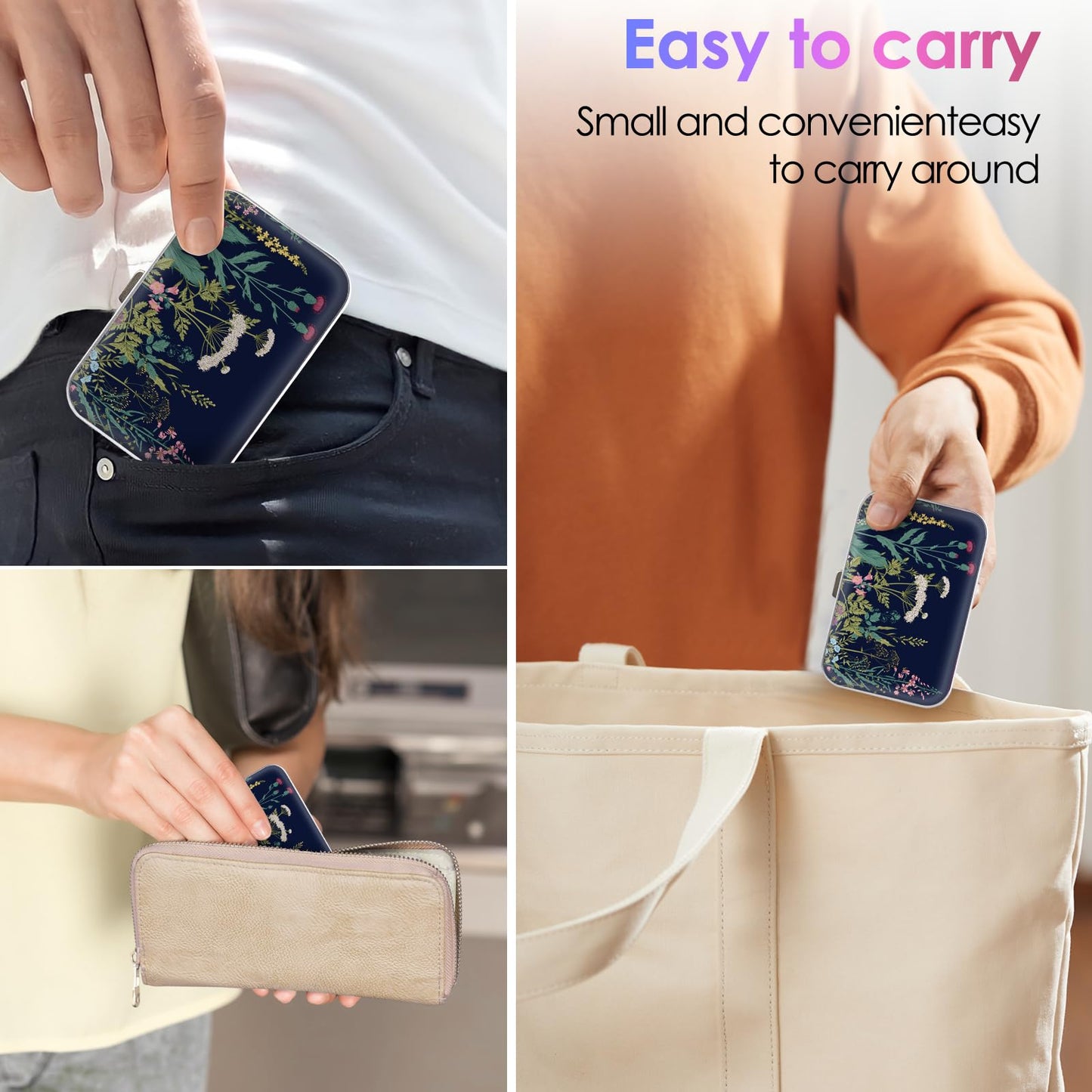Gerkia Dental Floss Portable Case – Floral 3-Piece Travel Dispenser