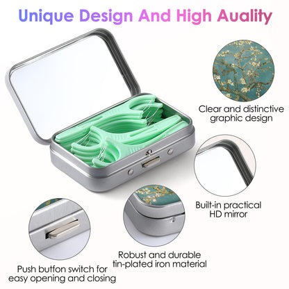 Gerkia Dental Floss Portable Case – Compact Floss Picks Organizer | Green Tree