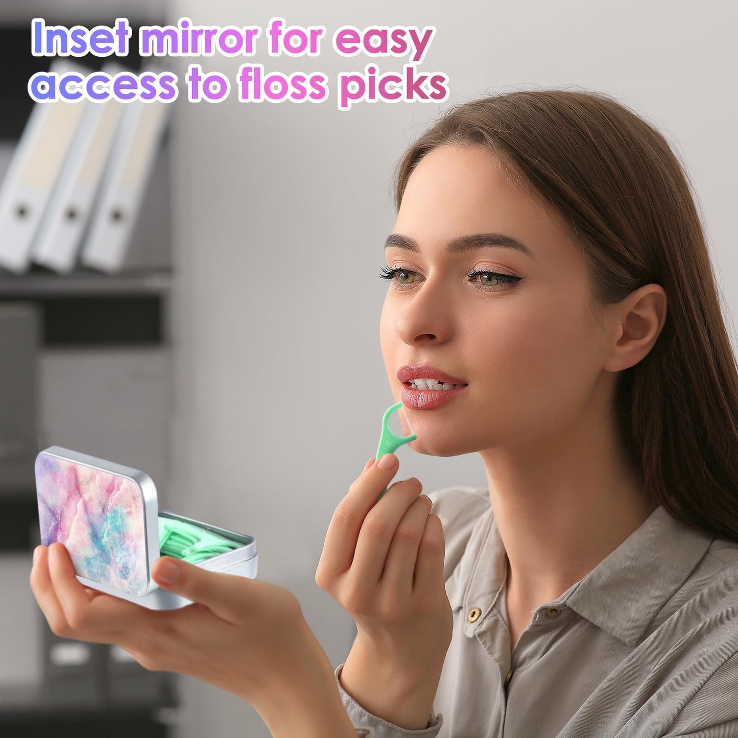 Gerkia Dental Floss Portable Case – Marble Travel Floss Dispenser