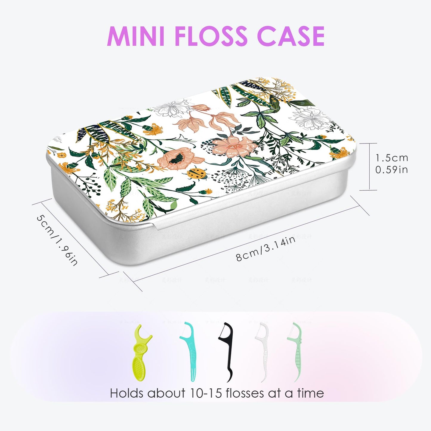 Gerkia 2Pack Travel Floss Case – Refillable Portable Floss Holder & Dispenser