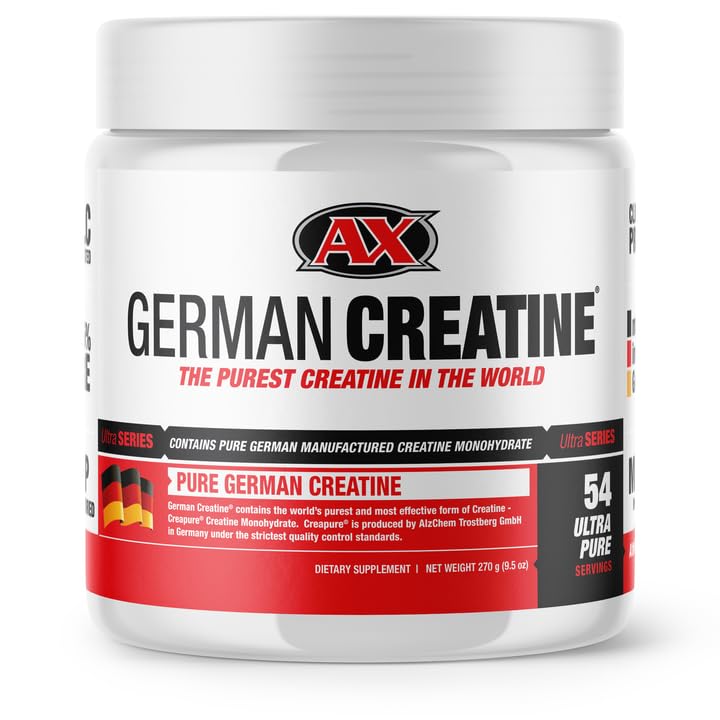 German Creatine Micronized Monohydrate Powder | 99.99% Creapure, Unflavored, 270g (54 Servings) – 3rd-Party Tested